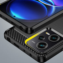 Заредете изображение във визуализатора на галерията – Carbon Case Cover Xiaomi Poco X5 Pro 5G / Redmi Note 12 Pro Flexible Silicone Carbon Cover Black
