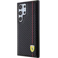 Заредете изображение във визуализатора на галерията – Original FERRARI hardcase Carbon Printed Line FEHCS24LN3DUR for Samsung Galaxy  S24 Ultra Black
