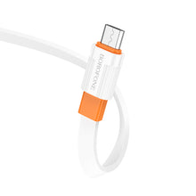 Заредете изображение във визуализатора на галерията – Borofone Cable BX89 Union - USB to Micro USB - 2,4A 1 metre white-orange
