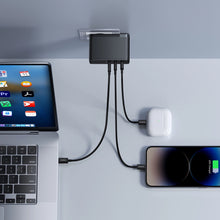Заредете изображение във визуализатора на галерията – Baseus GaN5 Pro GaN charger 2x USB-C / USB-A 160W - black + USB-C - USB-C 240W cable - black
