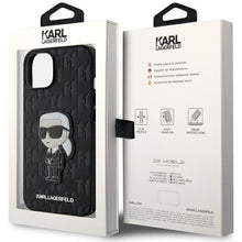 Заредете изображение във визуализатора на галерията – Karl Lagerfeld KLHCP14SSAKHPKK iPhone 14 6.1" black/black Saffiano Monogram Ikonik
