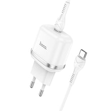 Заредете изображение във визуализатора на галерията – Hoco зарядно  type c pd20w fast charge victorious with cable for type c n24 white
