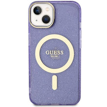 Заредете изображение във визуализатора на галерията – Guess GUHMP14MHCMCGU iPhone 14 Plus 6.7" purple/purple hardcase Glitter Gold MagSafe
