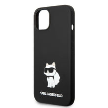 Заредете изображение във визуализатора на галерията – Original KARL LAGERFELD Case Silicone Choupette KLHCP14SSNCHBCK for Iphone 14 black
