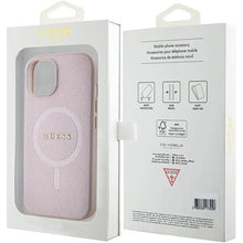 Заредете изображение във визуализатора на галерията – Guess Saffiano MagSafe case for iPhone 15 Plus - pink
