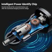 Заредете изображение във визуализатора на галерията – Acefast car charger usb a + typ c qc4.0 pd66w pps afc fcp lcd b4 black
