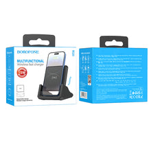 Заредете изображение във визуализатора на галерията – Borofone Wireless induction charger BQ20 Wings with stand 15W black

