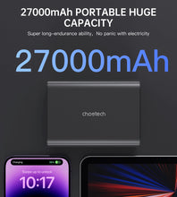 Заредете изображение във визуализатора на галерията – Choetech B635BK USB-A / USB-C Powerbank 22.5W 27000mAh - black
