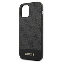 Заредете изображение във визуализатора на галерията – Guess GUHCP12MG4GLGR iPhone 12/12 Pro 6,1" szary/grey hardcase 4G Stripe Collection
