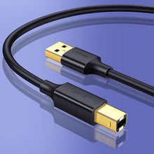 Заредете изображение във визуализатора на галерията – Ugreen printer cable USB-A - USB-B 480Mb/s 5m black (US135)
