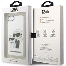 Заредете изображение във визуализатора на галерията – Karl Lagerfeld KLHCI8HNKCTGT iPhone 7/8/ SE 2020 / SE 2022 transparent hardcase Gliter Karl&amp;Choupette
