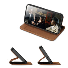 Заредете изображение във визуализатора на галерията – Dux Ducis Skin X2 case Samsung Galaxy S23 flip case wallet stand brown
