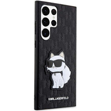 Заредете изображение във визуализатора на галерията – Karl Lagerfeld KLHCS23LSAKLHCPK S23 Ultra S918 hardcase black/black Saffiano Monogram Choupette
