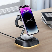 Заредете изображение във визуализатора на галерията – 3in1 Acefast E16 15W inductive charging station for phone / headphones / watch - black
