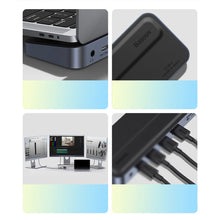 Заредете изображение във визуализатора на галерията – Baseus EliteJoy Gen2 11-Port Type-C HUB Adapter Dark gray（Type-C to HDMI*1+USB3.0*3+PD*1+VGA*1+SD/TF*1+RJ45*1+Type-C Data*1+3.5mm*1）
