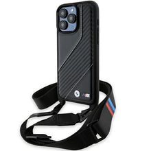 Заредете изображение във визуализатора на галерията – BMW M Edition Carbon Stripe &amp; Strap case for iPhone 15 Pro - black
