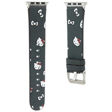 Заредете изображение във визуализатора на галерията – Original Strap HELLO KITTY strap Heads &amp; Bows Pattern HKAWMPSAPSK for Apple Watch 38/40/41mm black
