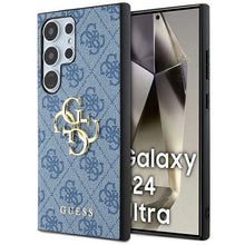 Заредете изображение във визуализатора на галерията – Guess 4G Big Metal Logo case for Samsung Galaxy S24 Ultra - blue
