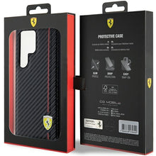 Заредете изображение във визуализатора на галерията – Original FERRARI hardcase Carbon Printed Line FEHCS24LN3DUR for Samsung Galaxy  S24 Ultra Black
