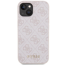 Заредете изображение във визуализатора на галерията – Original Case GUESS Hardcase 4G Metal Gold Logo GUHCP15MG4GFPI for Iphone 15 Plus Pink
