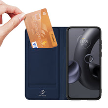 Заредете изображение във визуализатора на галерията – Dux Ducis Skin Pro case for Motorola Edge 30 Neo flip cover card wallet stand blue
