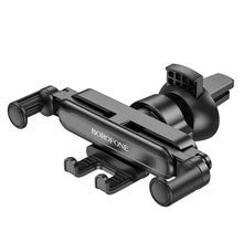 Заредете изображение във визуализатора на галерията – Borofone Car holder BH78 Point gravity, air vent mount black
