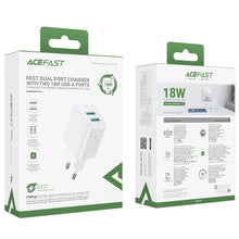 Заредете изображение във визуализатора на галерията – Acefast charger 2 x usb 3a qc 18w a33 white
