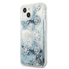 Заредете изображение във визуализатора на галерията – Guess GUHCP13MLGPEBL iPhone 13 6,1" niebieski/blue hardcase Peony Liquid Glitter
