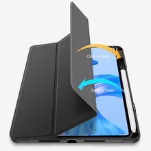 Заредете изображение във визуализатора на галерията – Dux Ducis Toby case for iPad 10.9'' 2022 (10 gen.) cover with space for Apple Pencil stylus smart cover stand black
