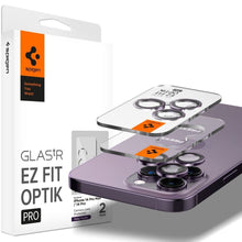Заредете изображение във визуализатора на галерията – SPIGEN OPTIK.TR ”EZ FIT” camera protector 2-pack for IPHONE 14 PRO / 14 PRO MAX deep purple
