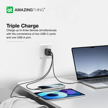 Заредете изображение във визуализатора на галерията – Amazing Thing Wall charger Thunder Pro GaN EUTH66W - USB + 2xType C - PD 66W black
