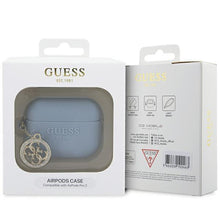 Заредете изображение във визуализатора на галерията – Guess GUAP23DSLGHDB AirPods Pro 2 cover blue/blue 3D Rubber 4G Diamond Charm
