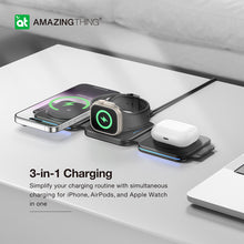 Заредете изображение във визуализатора на галерията – Amazing Thing Induction charger Magsafe Explorer Pro Mag 3 in 1 EP3IN1SET - 15W with Type C to Type C cable black
