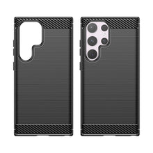 Заредете изображение във визуализатора на галерията – Carbon Case for Samsung Galaxy S24 Ultra Flexible Silicone Carbon Cover - Black
