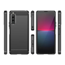 Заредете изображение във визуализатора на галерията – Carbon Case cover for Sony Xperia 10 V flexible silicone carbon cover black
