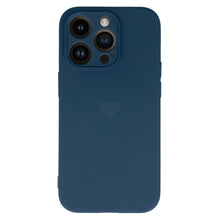 Заредете изображение във визуализатора на галерията – Vennus Silicone Heart Case for Iphone 13 Pro design 1 navy

