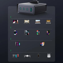 Заредете изображение във визуализатора на галерията – GaN charger UK Joyroom JR-TCG05UK 140W 3x USB-C USB-A + USB-C / USB-C cable 240W 1.2m
