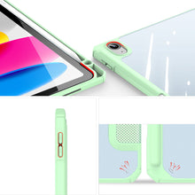 Заредете изображение във визуализатора на галерията – Dux Ducis Toby case for iPad 10.9'' 2022 (10 gen.) cover with space for Apple Pencil stylus smart cover stand green
