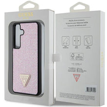 Заредете изображение във визуализатора на галерията – Guess Rhinestone Triangle case for Samsung Galaxy S24 - pink
