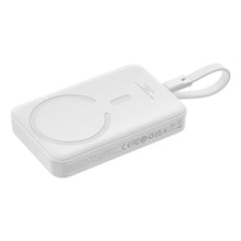 Заредете изображение във визуализатора на галерията – Baseus Magnetic Mini MagSafe 10000mAh 30W powerbank with built-in Lightning cable - white + Baseus Simple Series USB-C - USB-C 60W 0.3m cable

