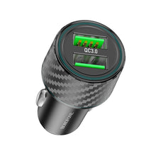 Заредете изображение във визуализатора на галерията – Borofone Car charger BZ21A Brilliant - 2xUSB - QC 3.0 36W black
