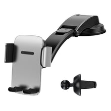Заредете изображение във визуализатора на галерията – Baseus car holder 2in1 to center console + air vent easy control pro clamp silver suyk010012 - TopMag
