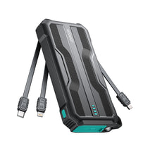 Заредете изображение във визуализатора на галерията – Powerbank 10000mAh Joyroom JR-L016 with built-in USB-C/micro USB/ Lightning cables - black
