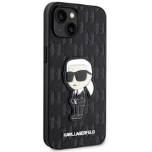 Заредете изображение във визуализатора на галерията – Karl Lagerfeld KLHCP14SSAKHPKK iPhone 14 6.1" black/black Saffiano Monogram Ikonik
