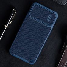 Заредете изображение във визуализатора на галерията – Nillkin Textured S Case iPhone 14 Pro Max armored cover with camera cover dark green

