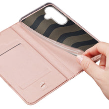Заредете изображение във визуализатора на галерията – Wallet case with stand for Samsung Galaxy S23 FE Dux Ducis Skin Pro - pink
