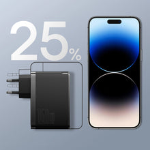 Заредете изображение във визуализатора на галерията – Baseus GaN5 Pro GaN charger 2x USB-C / USB-A 160W - black + USB-C - USB-C 240W cable - black
