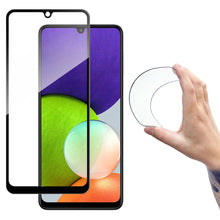 Заредете изображение във визуализатора на галерията – Wozinsky Full Cover Flexi Nano Glass Hybrid Screen Protector with frame for Samsung Galaxy A22 4G black
