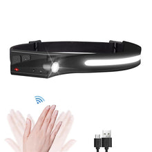 Заредете изображение във визуализатора на галерията – LED headlamp with IPX4 motion sensor USB-C 1200 mAh - black
