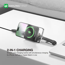 Заредете изображение във визуализатора на галерията – Amazing Thing Induction charger Magsafe Explorer Pro Mag 2 in 1 EP2IN1SET - 17W with Type C to Type C cable black
